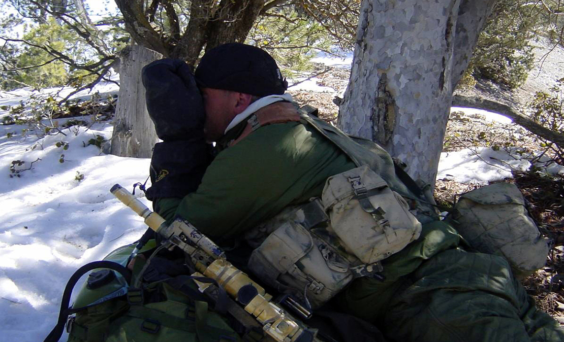 Foto fra Jægerkorpsets operationer i Afghanistan. Det blev offentliggjort i forbindelse med en pressekonference ved Jægerkorpset i 2005.