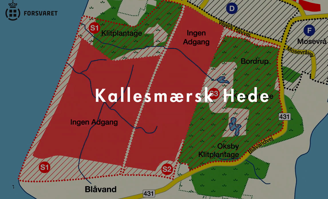Kort over Oksbøl Skydeterræn