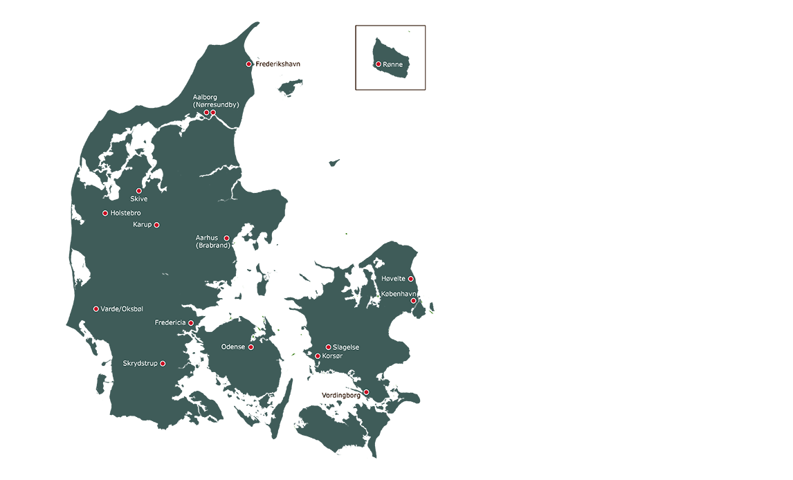 Oversigtskort Forsyningscentre