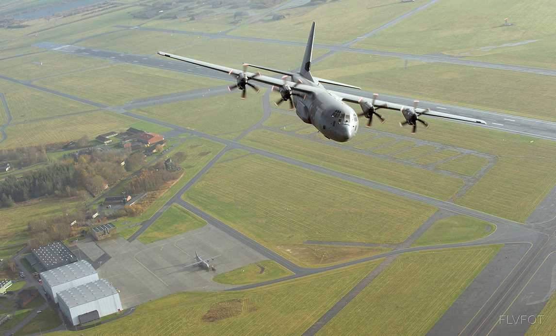 Dansk C130 over Air Transport Wing Aalborg