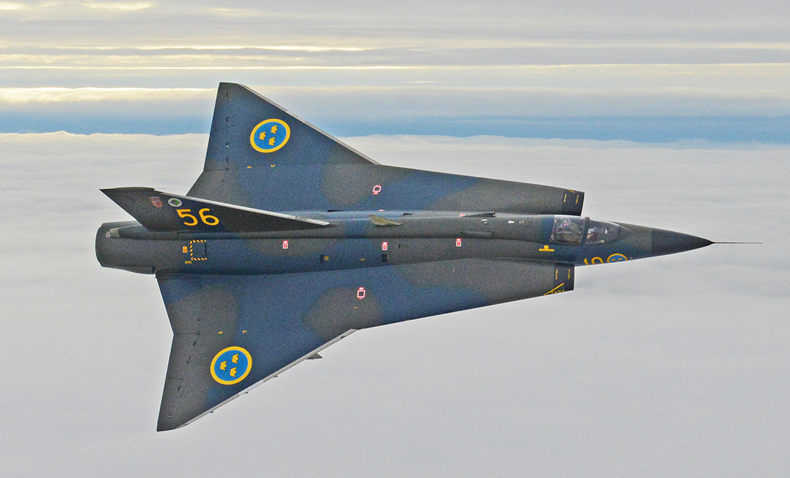 Draken fra Swedish Air Force Historic Flight