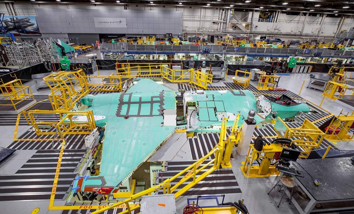 F-35 produceres på Lockheed Martins fabrik i USA.