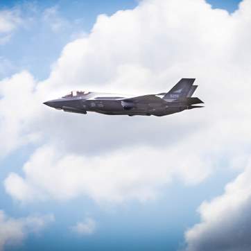 Norsk F-35 i luftrummet over Danmark.