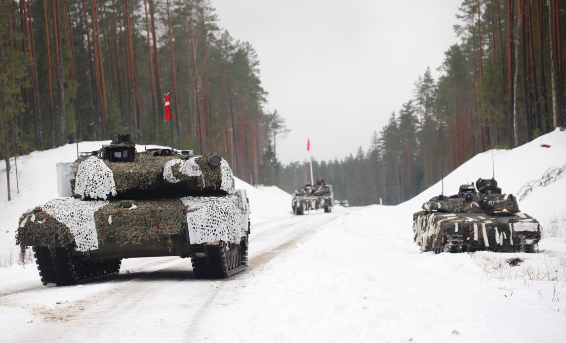 Danske kampvogne Leopard 2A7 i Estland