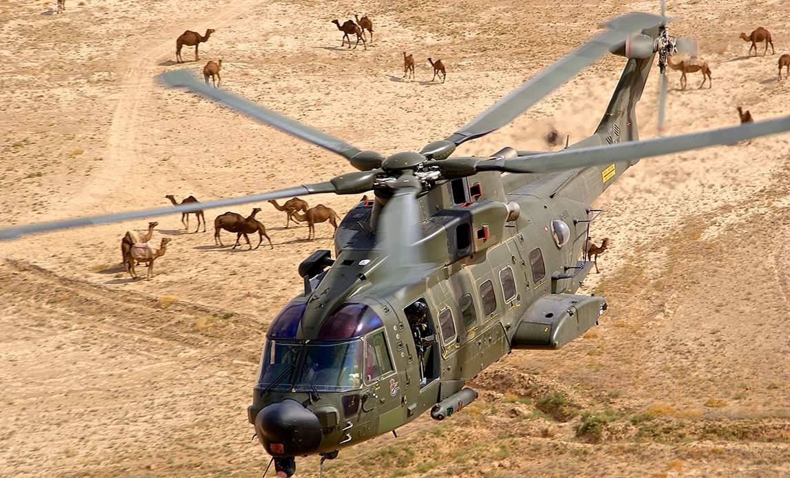 Tre danske EH101 Merlin helikoptere og ca. 75 mand var indsat i det nordlige Afghanistan 2014-15. Det var Danmarks sidste bidrag til ISAF-missionen.