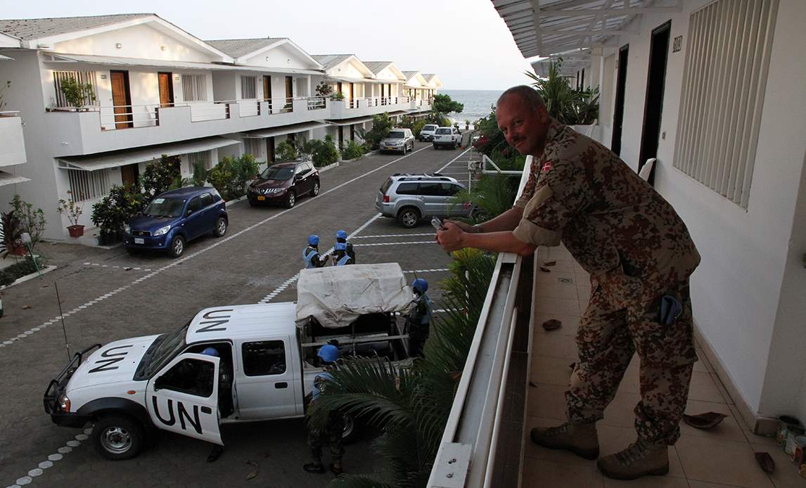 Dansk officer udsendt til FN-missionen UNMIL i Liberia. Foto fra april 2013.