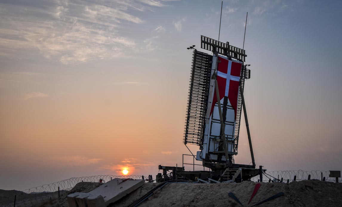 Den danske radar på Al Asad Airbase den 1. december 2019 kort før teknikerne fra Air Control Wing slukkede den.