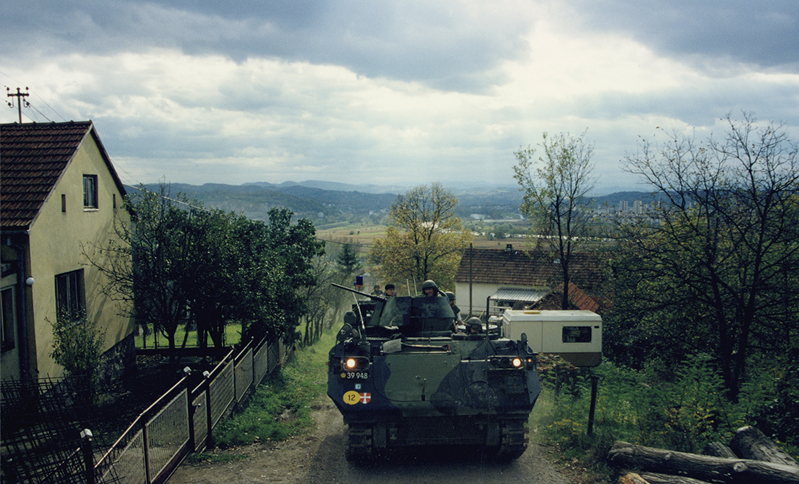 Danske soldater udsendt til IFOR (Implementation Force), som var den NATO-styrke, der militært skulle sikre Daytonaftalen, der standsede den blodige borgerkrig i Bosnien-Herzegovina. Foto dateret 1996.