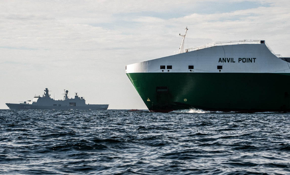 I forbindelse med øvelse Northern Coasts eskorterede TG 421.01 under ledelse af Danish Task Group (Søværnets Føringsstab) en britisk troppetransport på det civile skib Anvil Point.