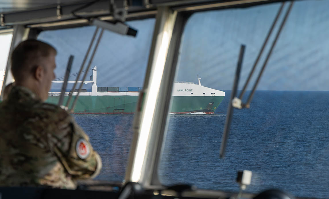I forbindelse med øvelse Northern Coasts eskorterede TG 421.01 under ledelse af Danish Task Group (Søværnets Føringsstab) en britisk troppetransport på det civile skib Anvil Point.