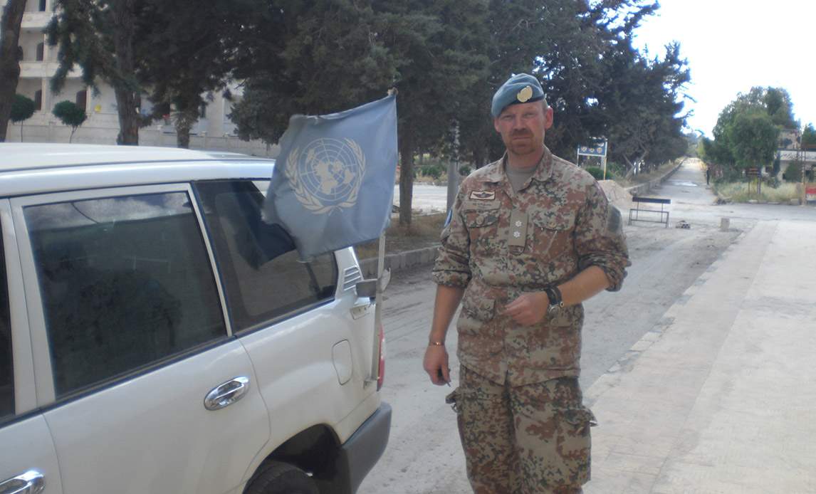 Major Peter Dahl, mens han var leder for FN-observatørerne i byen Hama i Syrien.