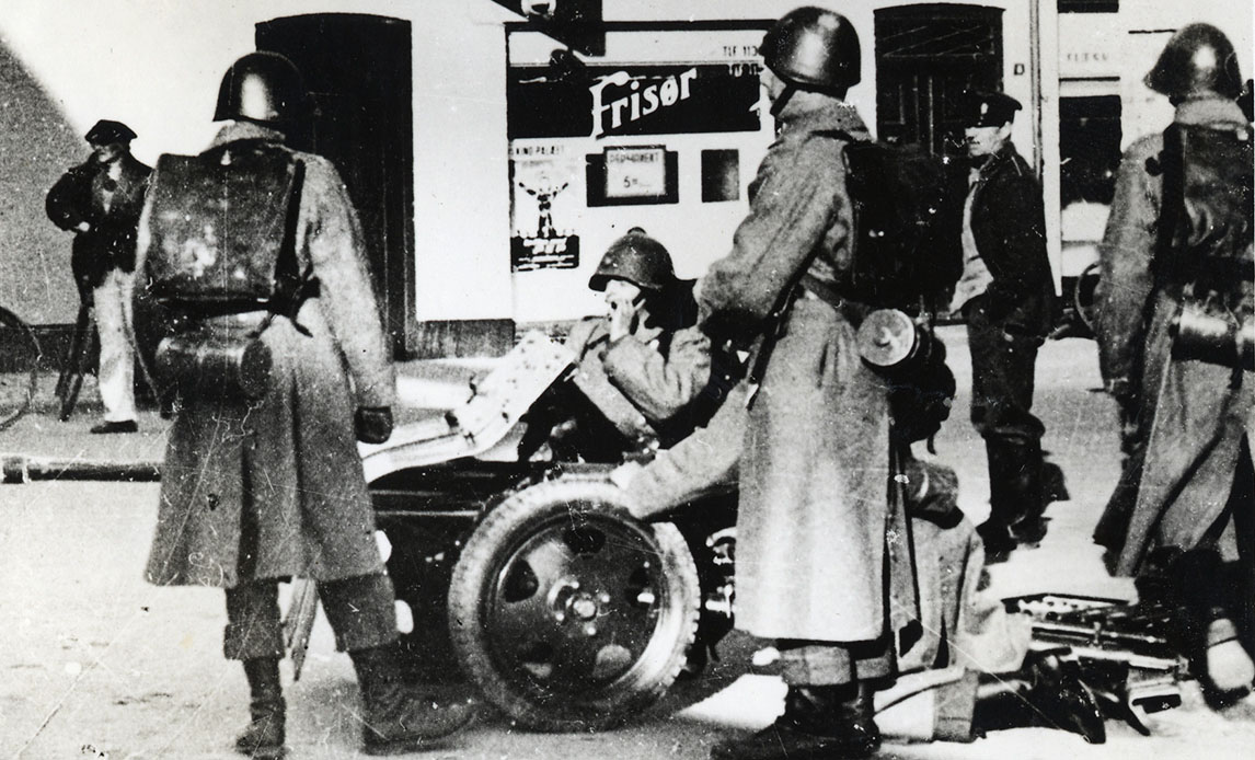 Danske soldater 9. april 1940 i Haderslev.