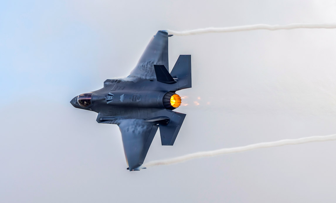 Dansk F-35 under våbentræning i Oksbøl