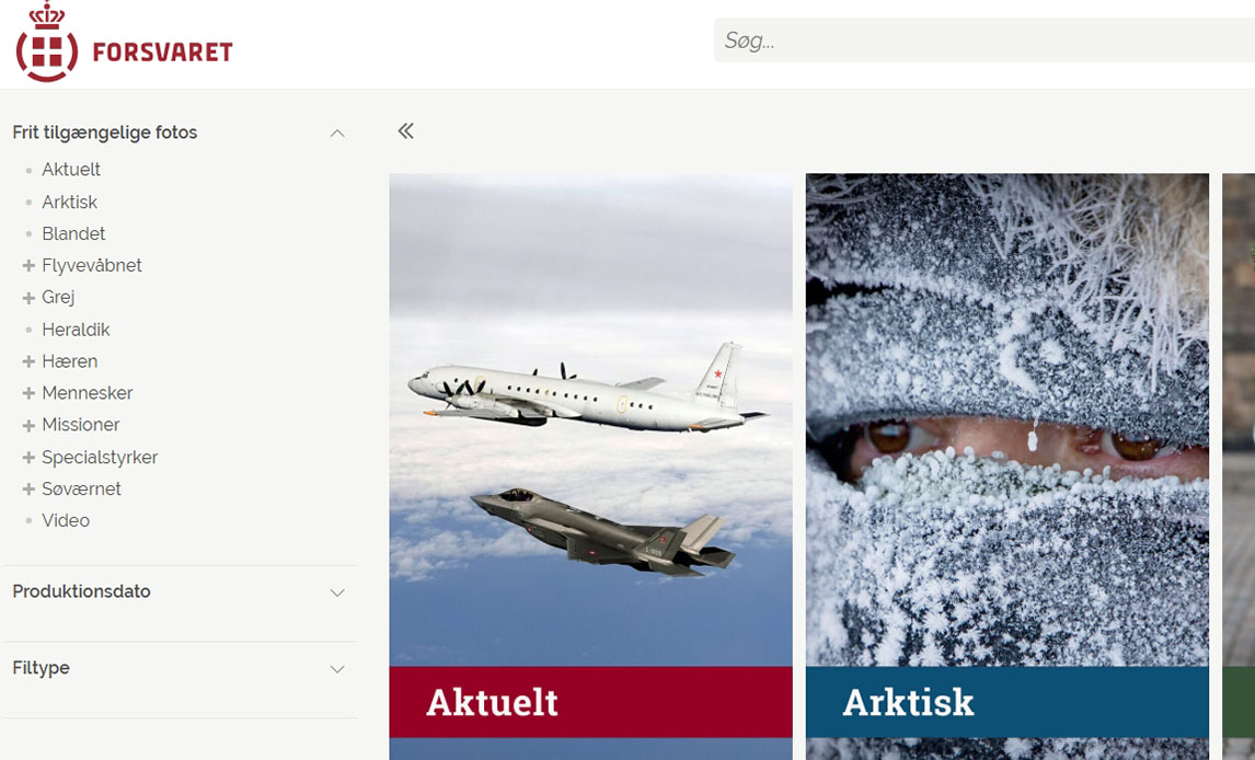 Screenshot fra Forsvarets Mediearkiv