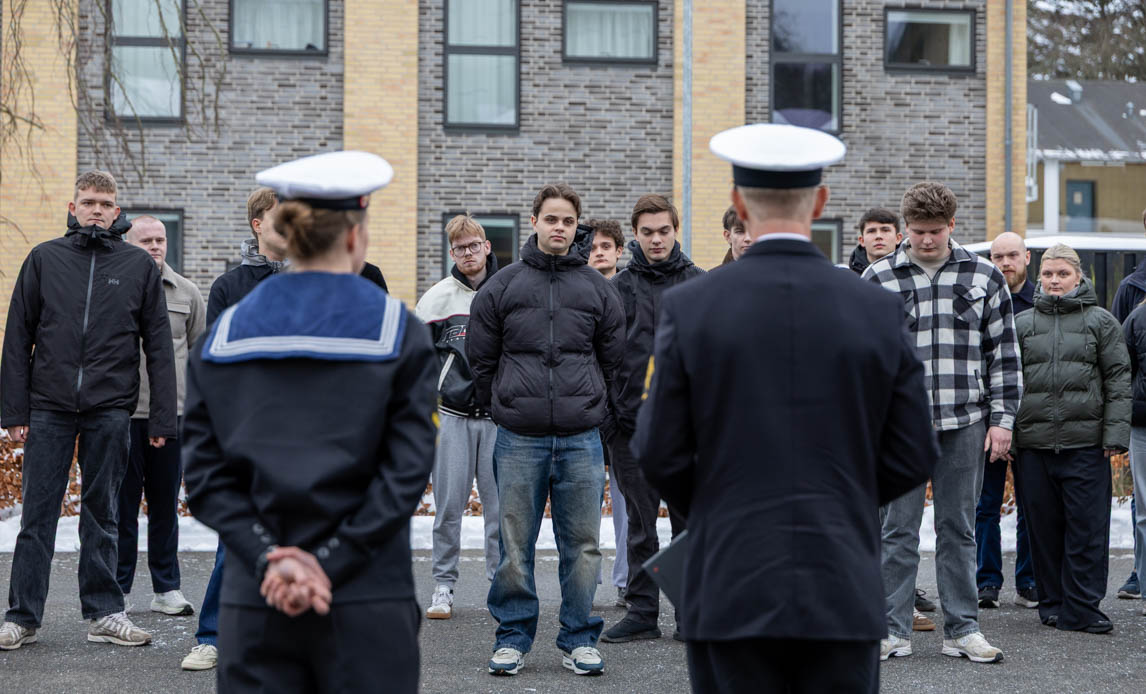 Første dag for værnepligtige ved Søværnet.