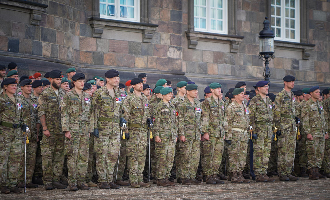 Soldater i paraden på Christiansborg på Flagdagen 2019