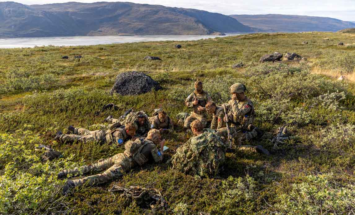 En gruppe af værnepligtige soldater i Grønland