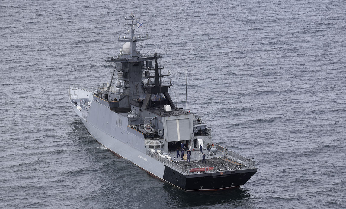Den russiske fregat Soobrazitelny 14. september 2026