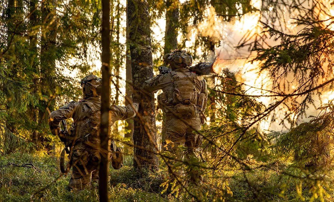 Under soldaternes fremrykning har dysekanonen været et effektivt våben, der har gjort det muligt at nedkæmpe passerende køretøjer.