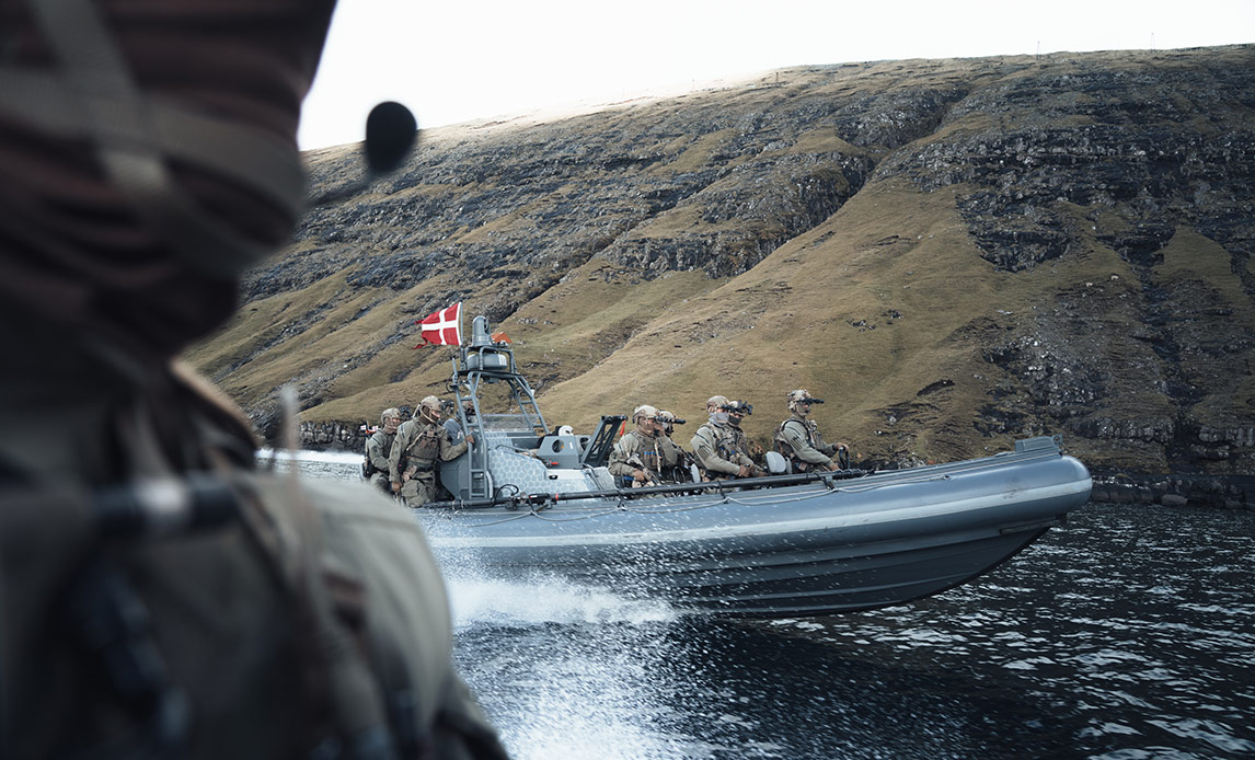 Danske og britiske specialstyrker i RHIB i færøsk farvand under øvelse Lion Protector