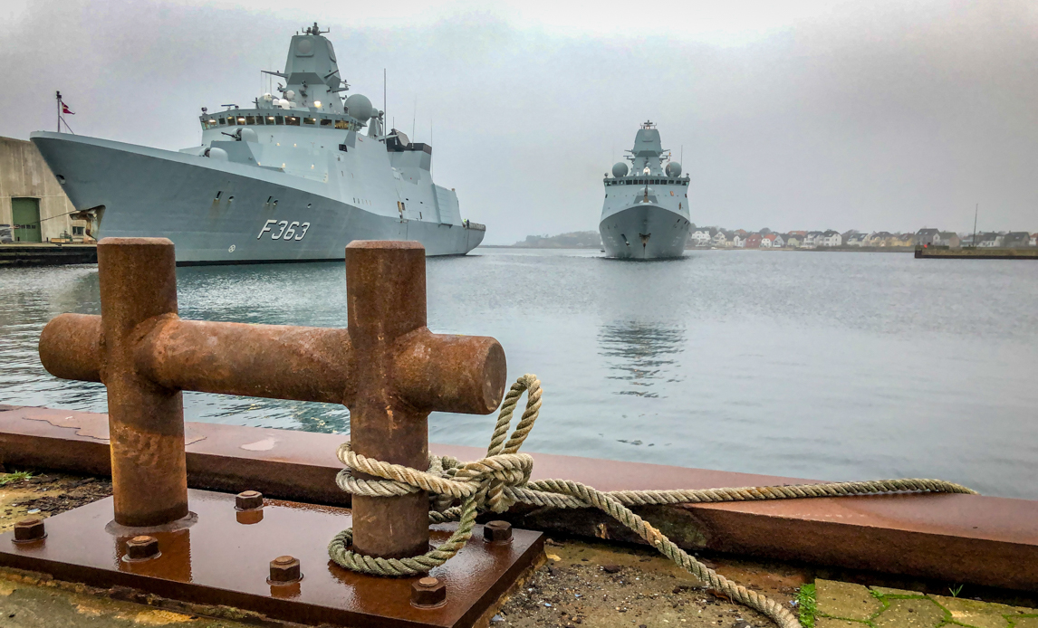 Iver Huitfeldt vender hjem til Flådestation Korsør efter endt mission i Hormuz-strædet i december 2020.