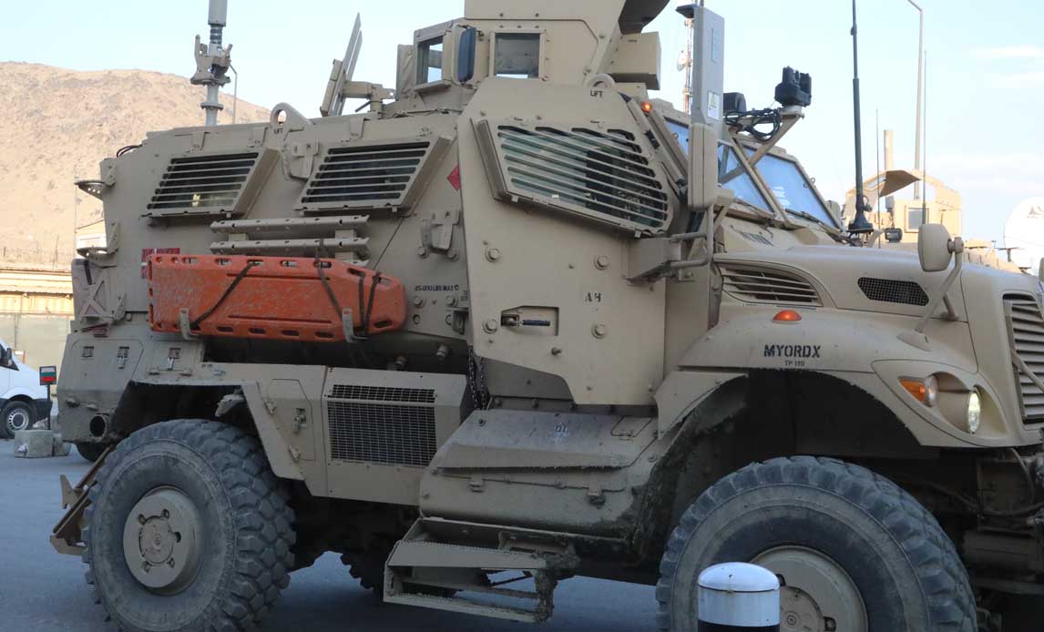 Dansk pansret køretøj af typen MRAP (Mine Resistant Ambush Protected). Foto: RS