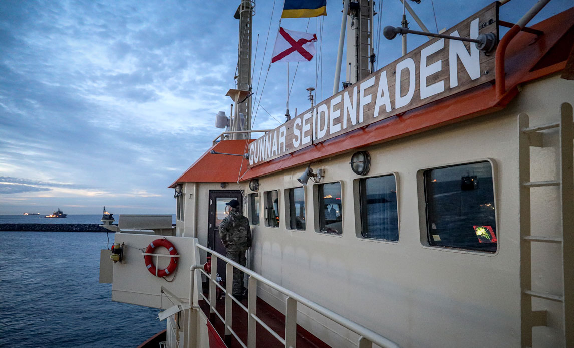 Gunner Seidenfaden deltager i øvelsen som moment.