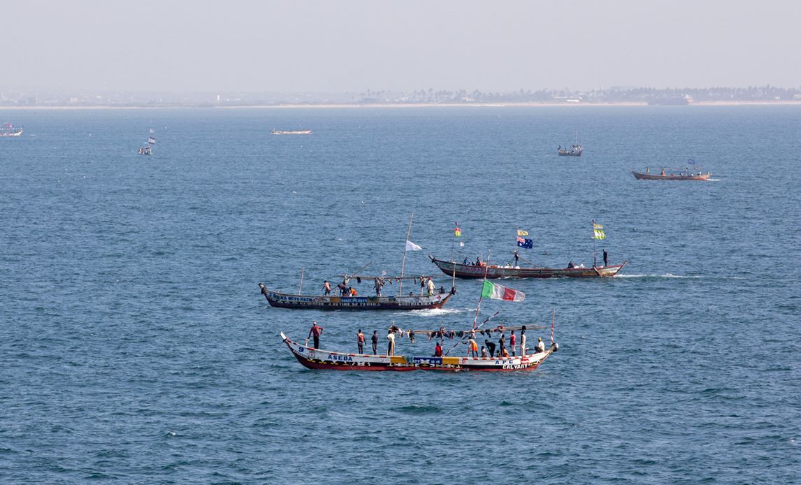 fiskebåde ud for Ghanas kyst