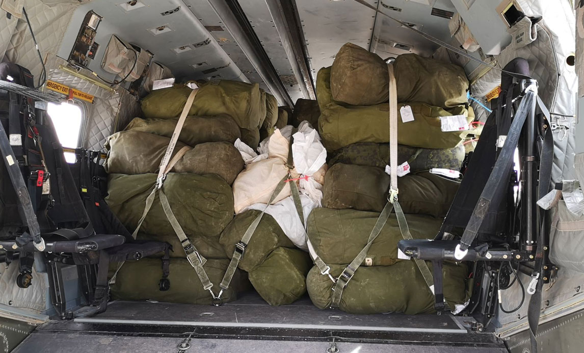 Transport af NMI hjemrejsende personels bagage.