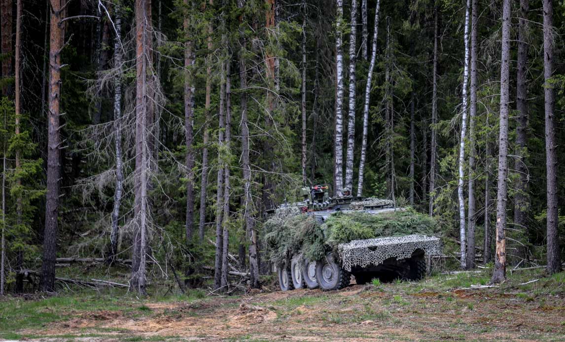 Danske soldater og køretøjer deltager i øvelse i Estland