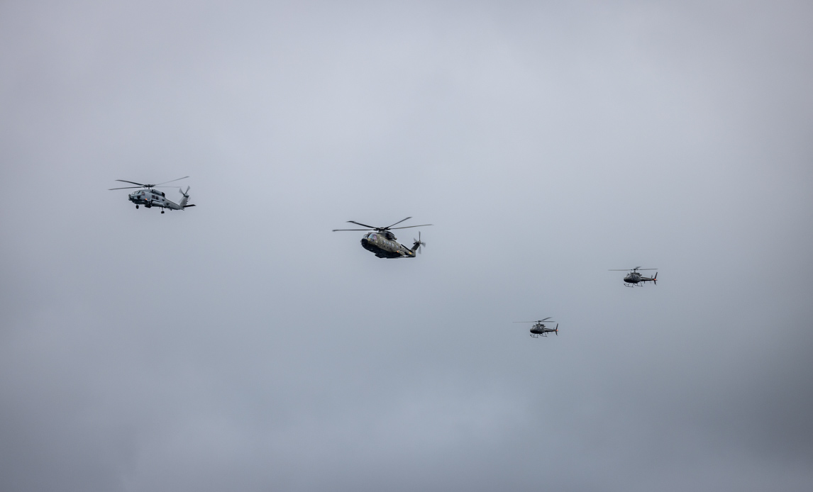Helikoptere fra Flyvevåbnet under dagens overflyvning