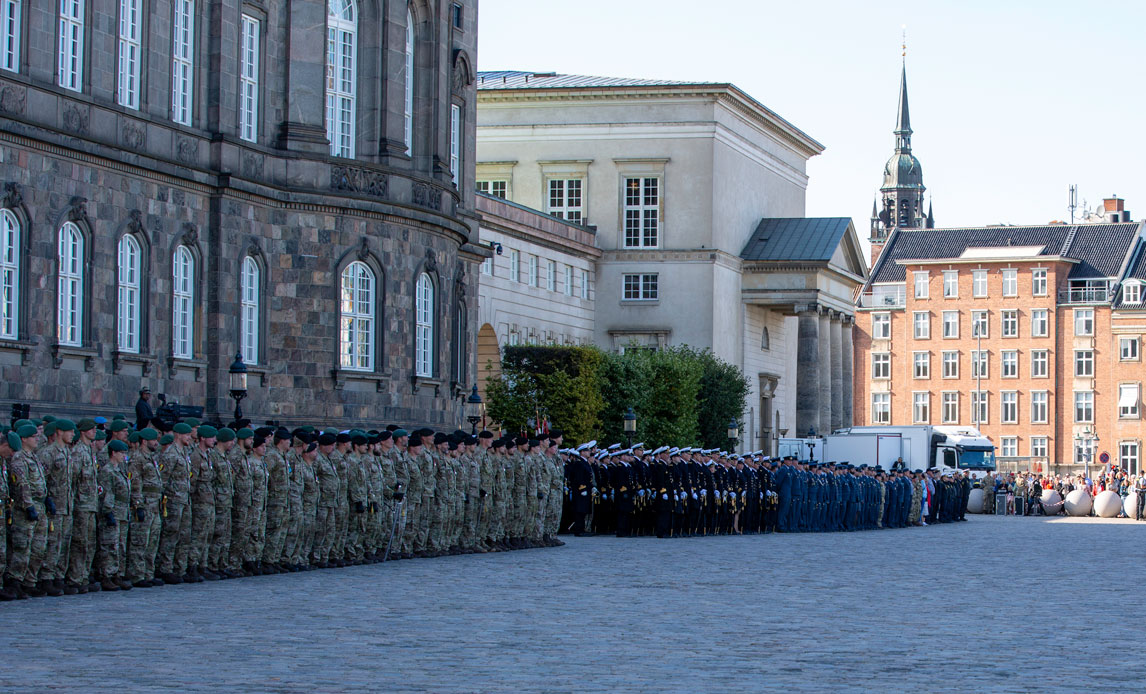 Soldater i paraden på flagdagen i 2021 i København