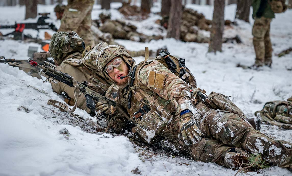 Mekaniserede infanterister i kamp.
