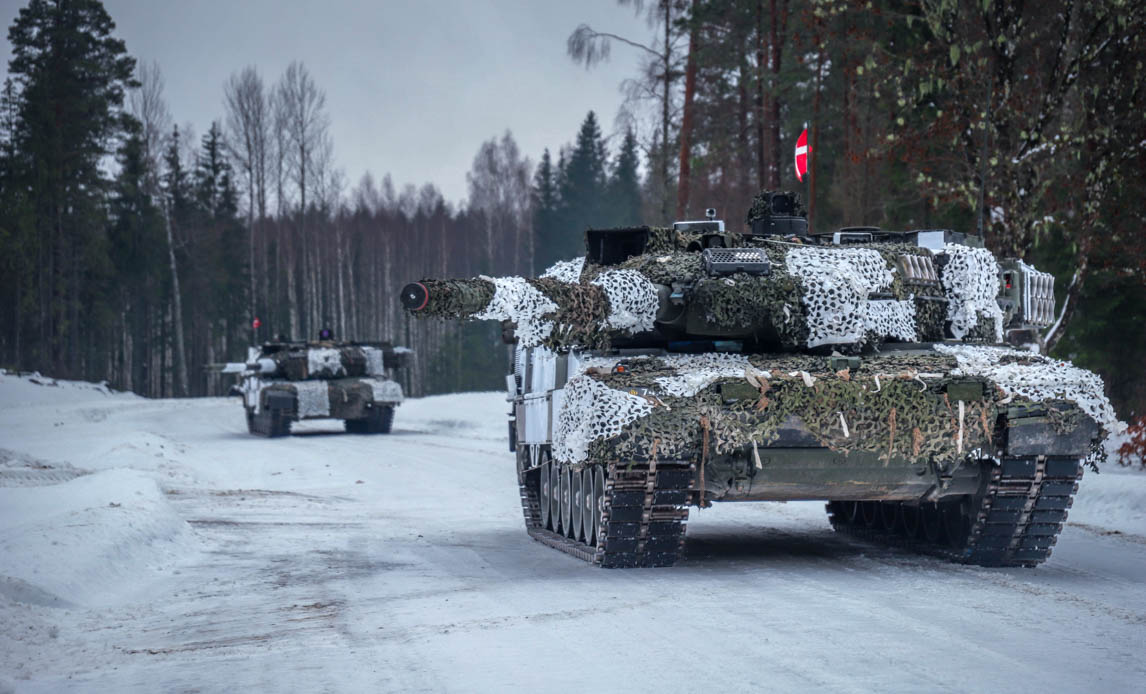 Danske kampvogne Leopard 2A7 i Estland.