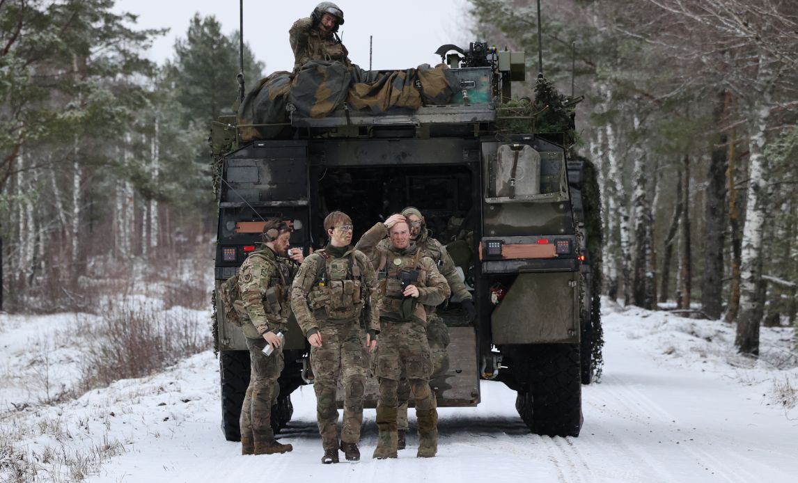 Danske Leopard 2A7 på vinterøvelse.