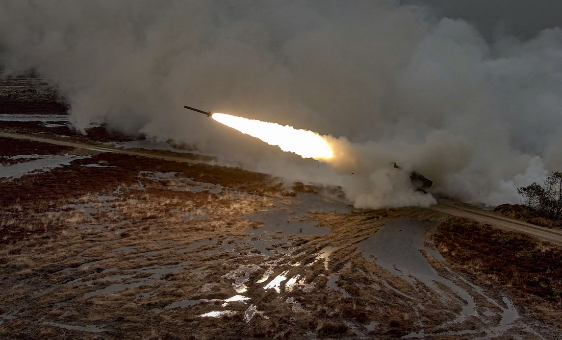 Amerikansk HIMARS i Oksbøl.