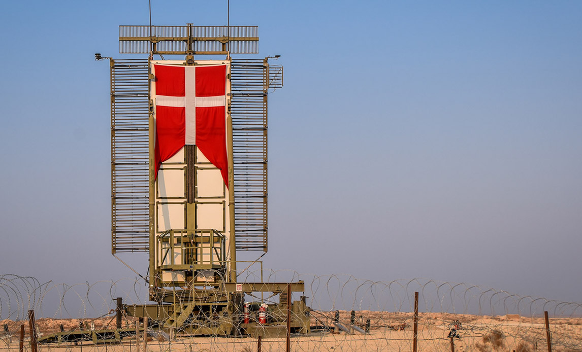 Den danske radar, der fra 2016 til 2019 dækkede et hul i overvågning af Irak luftrum fra Al Asad Air base i Irak.