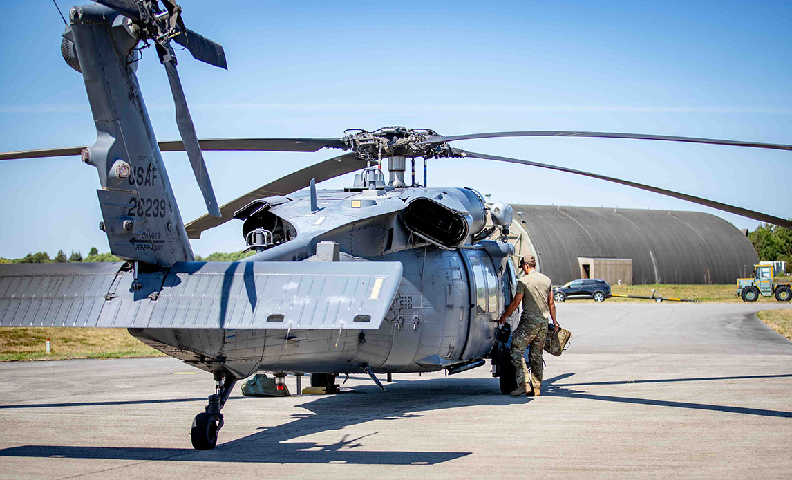 Amerikansk helikopter på Flyvestation Karup