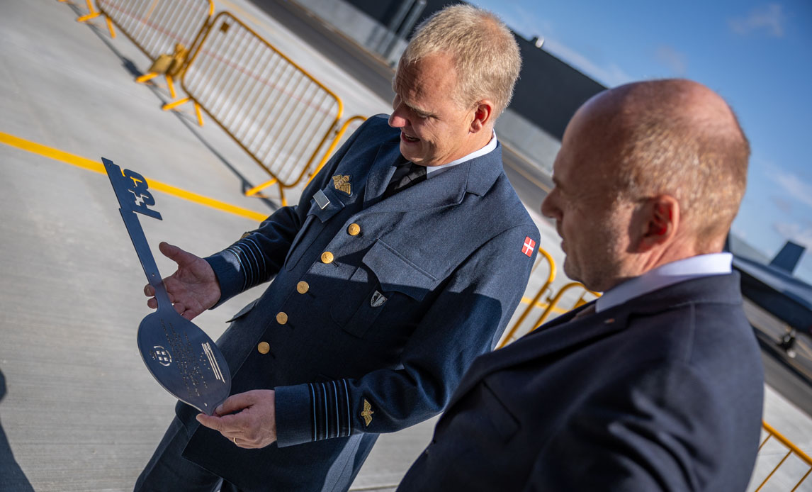 IME, der er chef for Flyvestation Skrydstrup, med nøglen til det nye F-35 Campus.