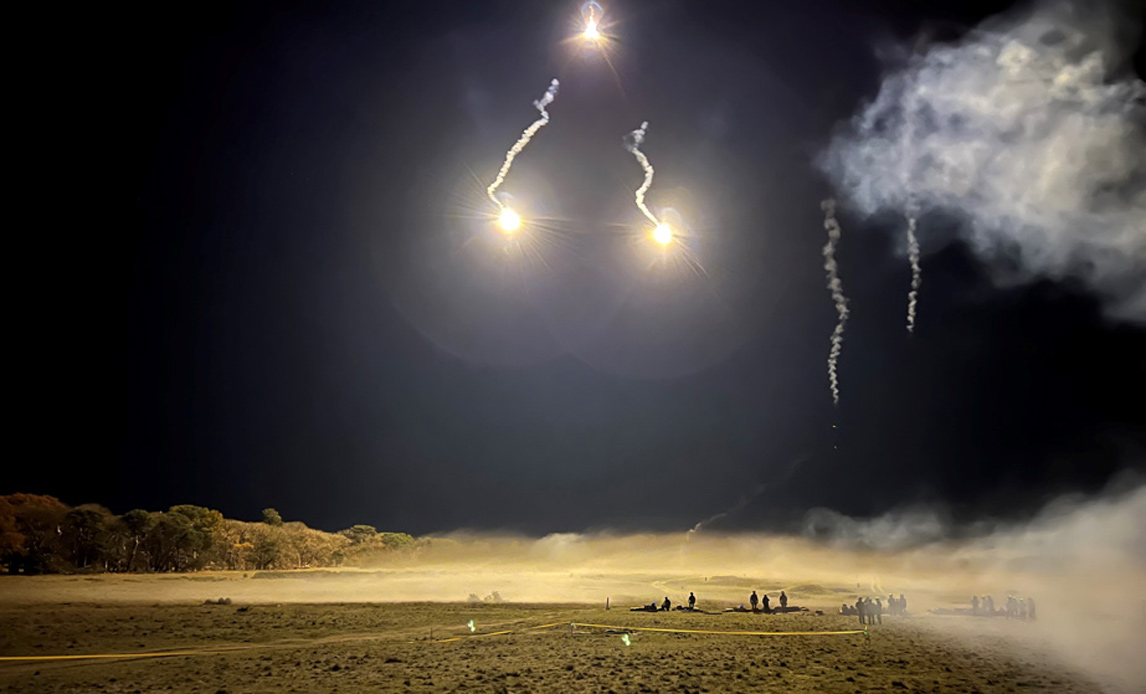 Flares over træning i Storbritannien