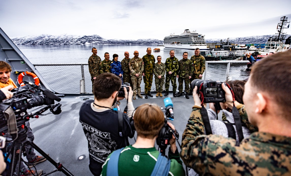 Chefer fra de deltagende lande i øvelsen Nordic Response.