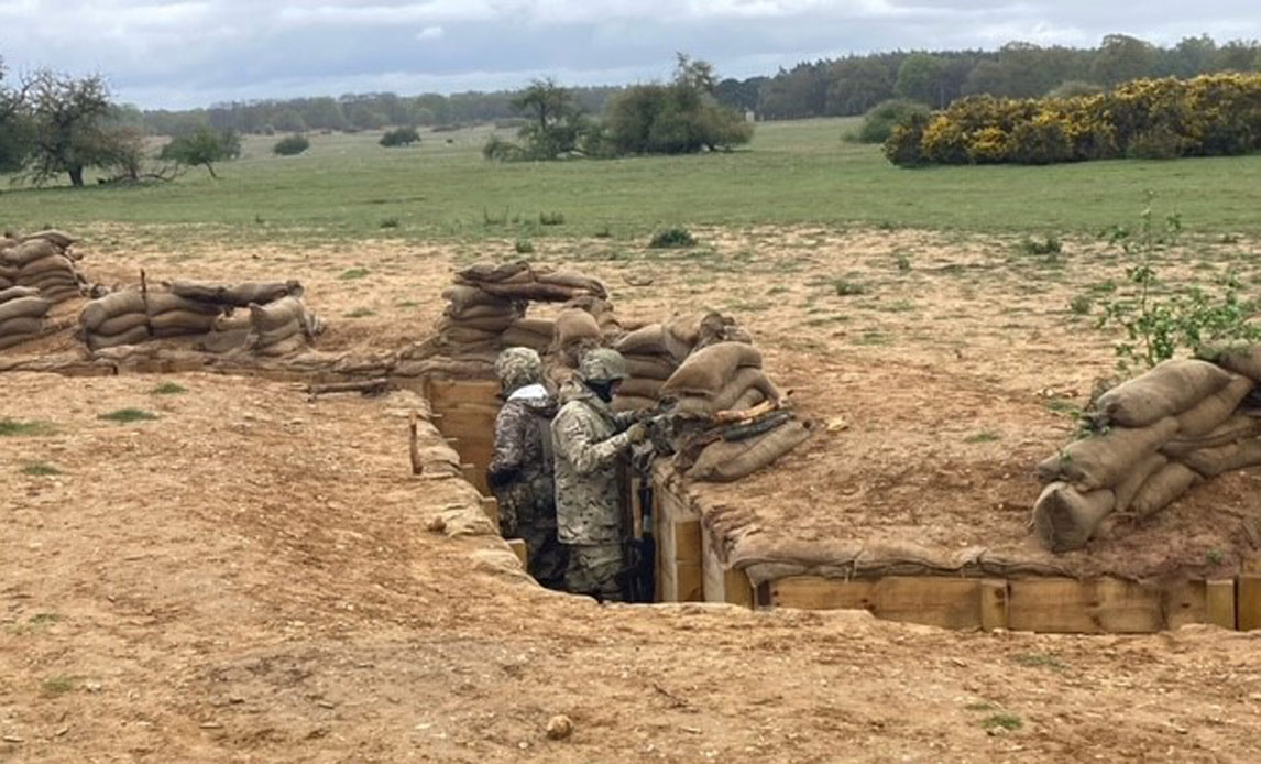 Forberedelse af kampstilling.