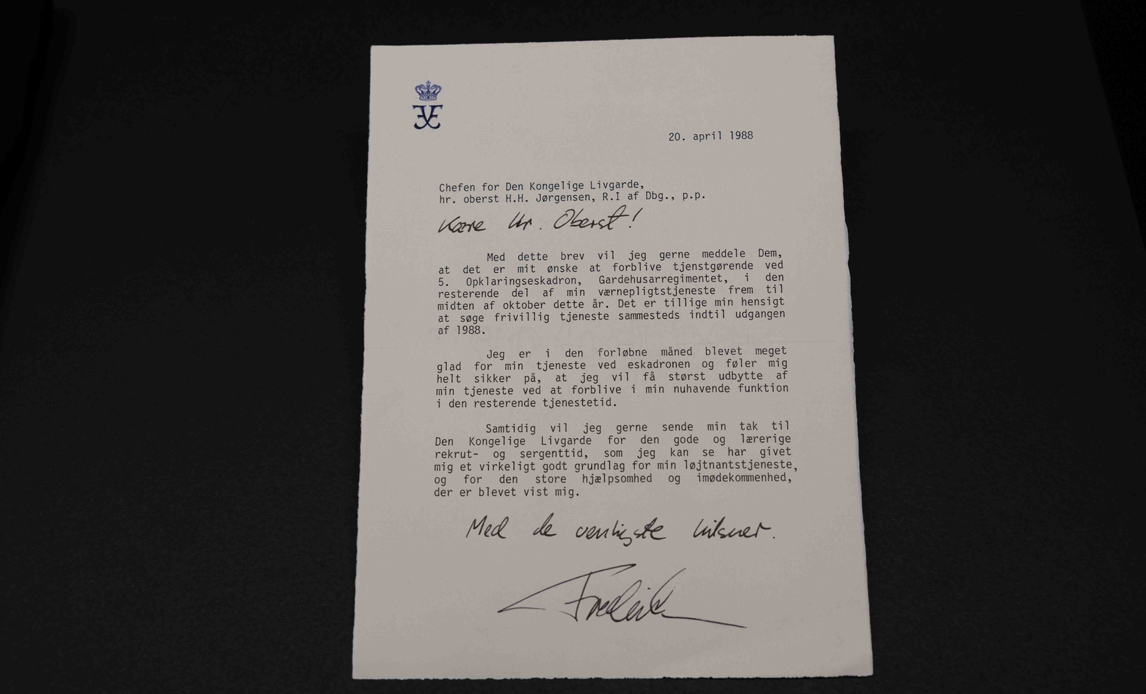 Brev fra Kronprinsen/Kongen til CH LG