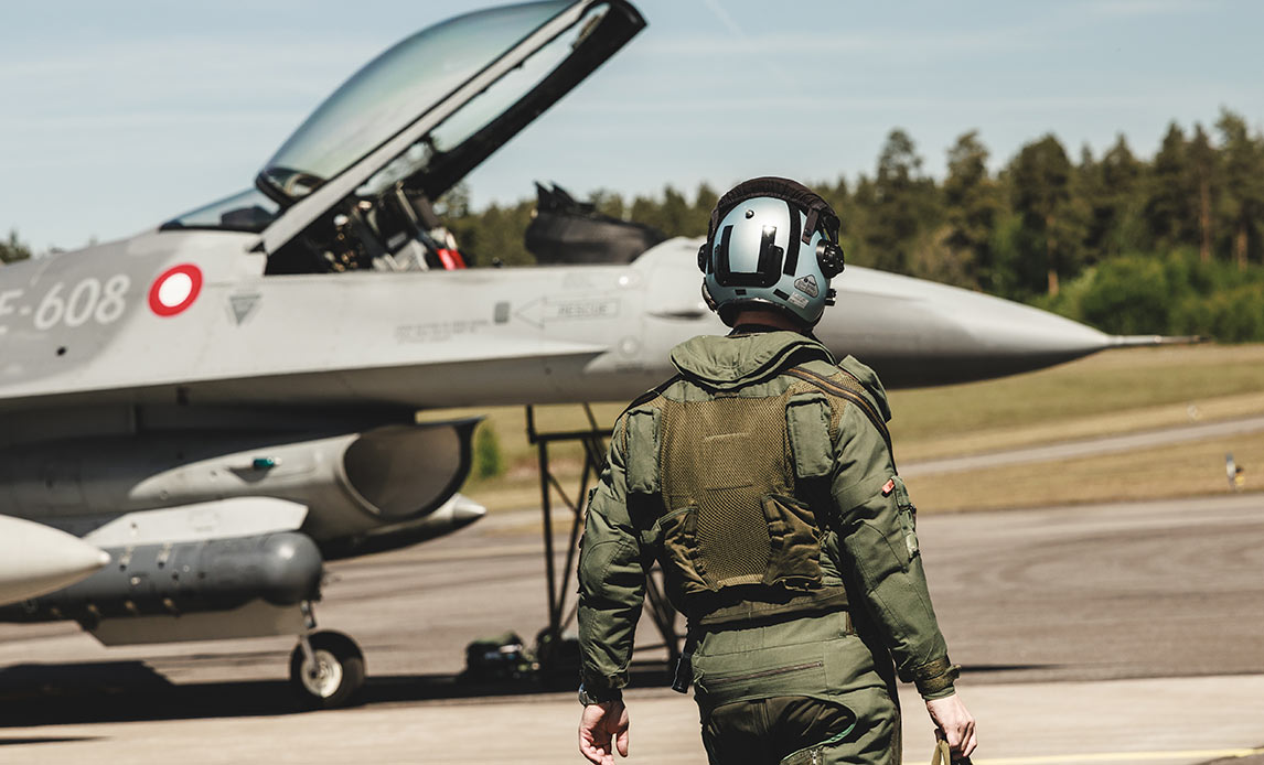Kampfly fra Danmark, Sverige og Finland har deltaget i en fælles øvelse over Østersøen for at kæmpe mod en simuleret fjende på svensk territorium. Foto: Forsvarsmakten