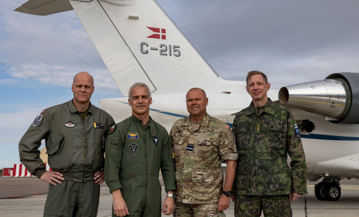 De fire nordiske flyvevåbenschefer samlet på Bornholm.