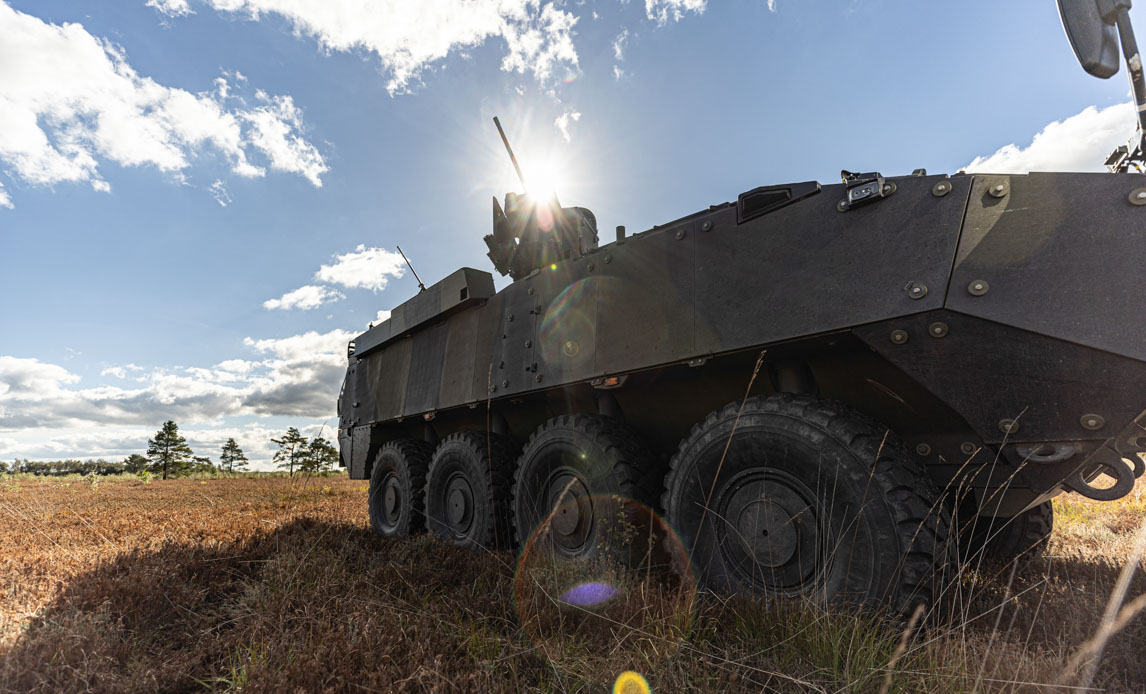 Piranha på vagt i et af Forsvarets områder.