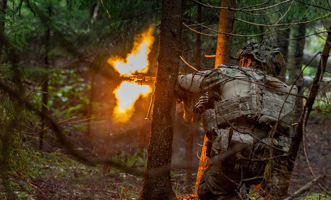 Dansk soldater under øvelse Oak Resolve.