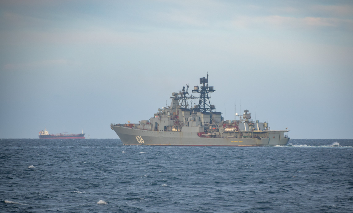 Russisk korvet i dansk farvand