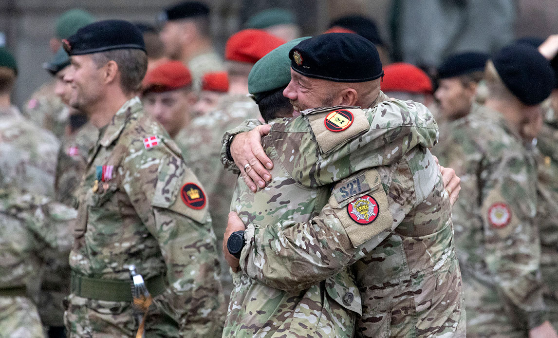 Parade på slotspladsen