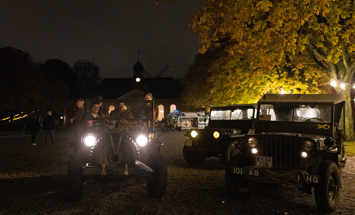 Veterankøretøjer i Kastellet på Kulturnat 2024
